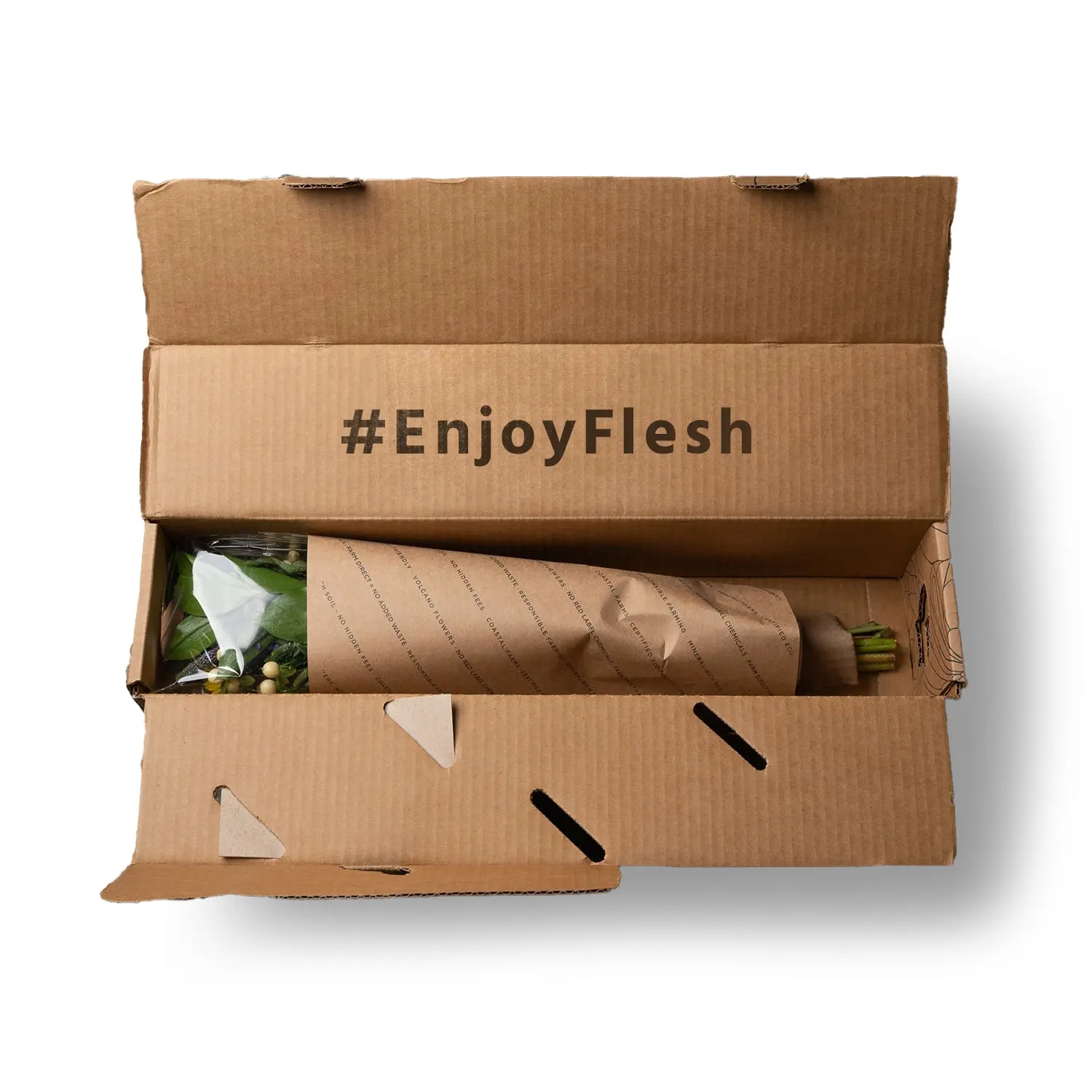 Embalaje ecológico de diseño gratuito, caja de envío corrugado a todo Color, personalizada, extremadamente resistente, para flores frescas