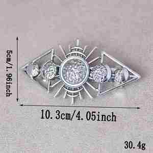 Pinza para el pelo de aleación estilo vikingo con búho, nudo celta, gótico, bruja, luna hueca vintage, joyería para mujer - Product Image 4