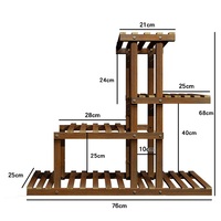 Étagère à fleurs en bois massif pour salon, étagère à pots de fleurs multi-étages pour balcon intérieur, étagère de rangement domestique du sol au plafond
