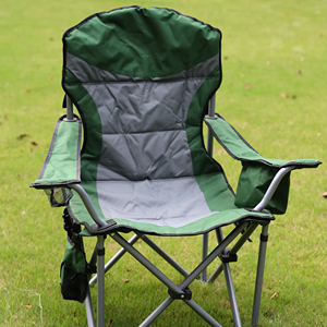 كرسي تخييم محمول من الفولاذ قابل للطي خارجي مبطن بالقطن 600D أوكسفورد بطبقة مزدوجة مع جيب جانبي - Product Image 1
