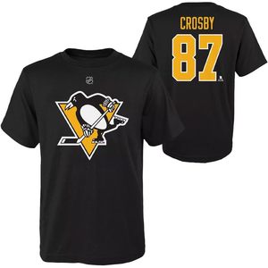 Pittsburgh Penguins Sidney Crosby 87 Camiseta juvenil con cuello redondo para niños, ropa de hockey sobre hielo - Product Image 1