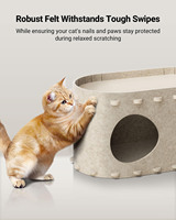 Maison pour chat d'intérieur, lit pour chat, tanière en polyester respirant et régulateur de température, design moderne, pour chat de grande taille jusqu'à 10 kg