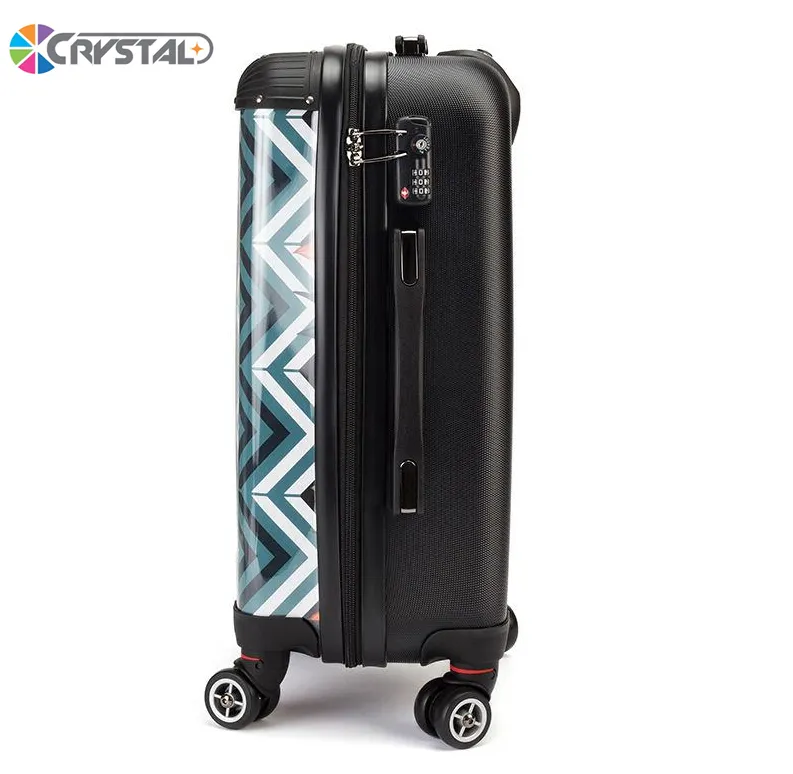 Crystal Brand Personalized Initials   Brands Print Luggage Transparent Clear Trolley Luggage Customized Design Travel Luggage