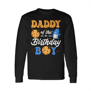 T-shirt à manches longues Daddy Of The Birthday Boy Milk And Cookies pour le 1er anniversaire - Product Image 2