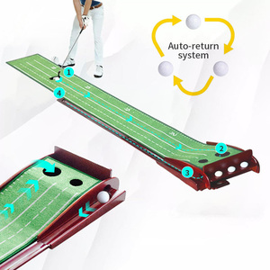 Tapis de putting de golf professionnel en PP et bois massif avec design ambidextre pour l'entraînement de récupération de balle - Product Image 4