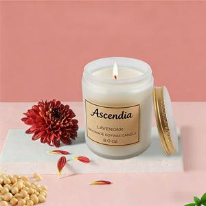 Bougie parfumée Aroma Sensation, cire de soja, pot en verre, design minimaliste, parfum floral végétal, durée de combustion de 40 à 60 heures - Product Image 3