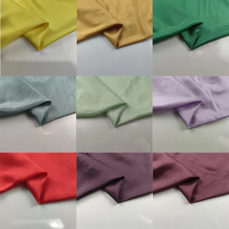China Manufacture 43colors ready goods 6A Grade 12MM 100% real silk habotai fabric in stock for dress
