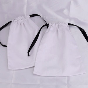 Custom Logo Printing White Satin Drawstring Dust Hair Clothes Bag Soft Mate Gift Packaging Dust Satin Pouch - Product Image 3