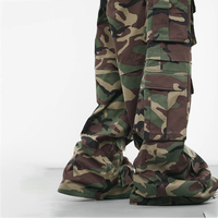 Pantalon cargo ample en denim imprimé camouflage 100 % coton, haute qualité, personnalisé, utilitaire, à empiècements multiples et poches multiples, vente en gros