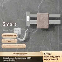 Sèche-serviettes électrique intelligent pour chambre d'hôtel, en alliage d'aluminium, fixation murale sans perçage, chauffage à température constante