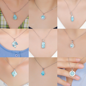 Serene Handiwork Natural Larimar Fine Colgantes & Charms Artesanal Plata de Ley 925 Joyería única y elegante - Product Image 2