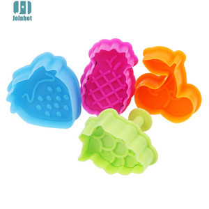 Fruit Spring Mold 4Pcs Cookie Cutter Set For Cake Making Cartoon Shape 3D Fondant Pressing Mold 4.5cm 5cm Size - Product Image 2