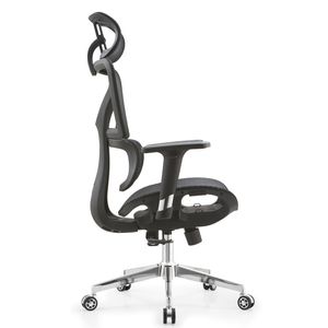 Chaise de bureau moderne en maille noire avec soutien lombaire Chaise de bureau en tissu maillé - Product Image 3