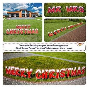 Joyeux Noël – Panneaux de jardin à grandes lettres de 16 po, résistants aux intempéries, en PP – Ensemble de décoration de Noël extérieure pour pelouse - Product Image 4