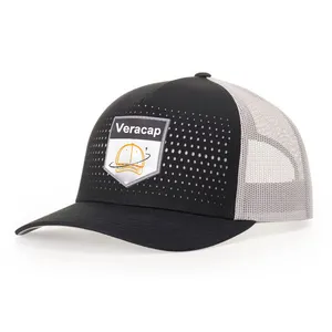 Wholesale Snapback Cap Laser Cut Hole Baseball Cap Classics Snap Back Trucker Hat With Custom PVC Logo