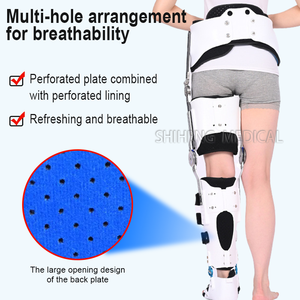 कठोर समर्थन imization पुनर्वास बाएं/दाएं विशिष्ट हुक लूप एडजस्टेबल हिप-घुटने-टखने-पैर का निर्धारण ब्रेस - Product Image 5