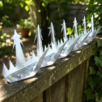 Barre anti-escalade multi-point en acier galvanisé avec plaque de base pour clôture de jardin, taille personnalisée