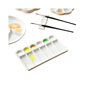 <span class=keywords><strong>Palette</strong></span> en <span class=keywords><strong>porcelaine</strong></span> <span class=keywords><strong>aquarelle</strong></span> céramique 7 puits fleur fleur <span class=keywords><strong>Palette</strong></span> pour artiste peinture - Product Image 6