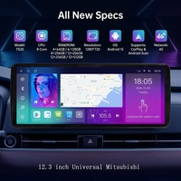 Reproductor Multimedia para Auto DSP Portátil de 12.3 Pulgadas con Navegación GPS, Android Auto, CarPlay Inalámbrico y Pantalla Táctil para Mitsubishi Universal