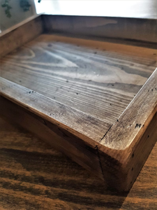 Vassoio Portaoggetti in Legno Massiccio Fatto a Mano Stile Fattoria, Organizzatore per Chiavi, Piatti, Comodino, Scrivania e Regalo Personalizzato - Product Image 5