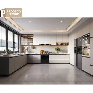 Prodeco Aluminum Kitchen Cabinet Modern Cupboard Modern Lacquer Wainscoting Kitchen Cabinets Complete Sets