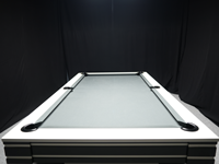 Table de billard américaine 9 pieds pour la maison, plateau en ardoise, poches en cuir, tiroir de rangement dissimulé, logo personnalisé, design moderne