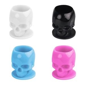 Vasos Desechables para Tinta de Tatuaje con Diseño de Calavera, 50, 100, 200 Unidades, Vasos para Pigmento para Maquillaje Permanente, Uso Profesional en Estudios de PMU - Product Image 1