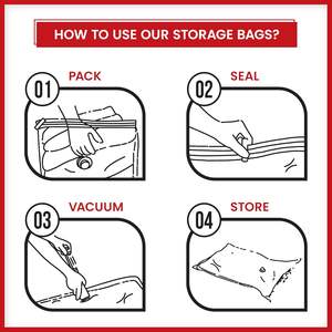 Venta Directa: Paquete de 4 Bolsas de Almacenamiento al Vacío Reutilizables de PA+PE para Ropa de Viaje y Embalaje de Ropa de Cama - Product Image 3