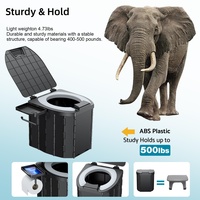 Toilette d'urgence pliable portable pour adultes/enfants pour le camping en plein air avec couvercle et porte-papier, capacité de 15 L, pour les voyages et la randonnée, capacité de charge de 150 kg