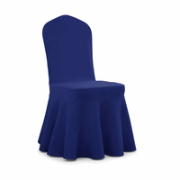 Prêt à expédier – Housse de chaise en spandex 25 couleurs, type jupe, avec couche d'air épaissie, protection de siège extensible pour mariages, hôtels et banquets