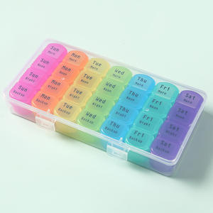 Organizador de pastillas a prueba de humedad 7 días 4 veces al día pastillero semanal mañana mediodía noche pastillero 28 Gird Mediciation para todos los medicamentos - Product Image 3