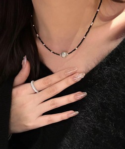 <span class=keywords><strong>Collier</strong></span> tendance pour femme Lucy Jewelry, perles de spinelle naturelle et perles de <span class=keywords><strong>Tahiti</strong></span> en or 18 carats, qualité AAAAA, 10-11 mm, chaîne à maillons - Product Image 2