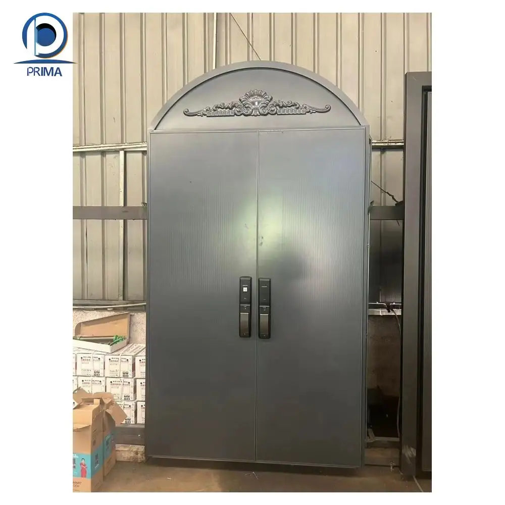Precio directo de fábrica Prima Hermosas PUERTAS DE METAL Hecho en China Jardín Metal Puertas de acero simples Puerta