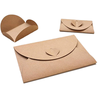 Porte-cartes cadeaux en papier kraft recyclable en gros, mini-enveloppes à graines avec fermoir en forme de cœur