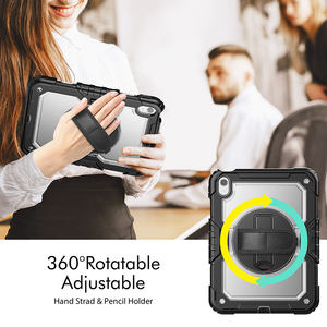 Housse transparente pour <span class=keywords><strong>iPad</strong></span> <span class=keywords><strong>10</strong></span><span class=keywords><strong>ème</strong></span> <span class=keywords><strong>génération</strong></span> <span class=keywords><strong>10</strong></span>.9 pouces antichoc intégré bandoulière rotatif béquille protecteur d'écran - Product Image 3