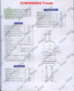 <span class=keywords><strong>Tube</strong></span> électronique refroidi à l'eau 3CW30000H3 <span class=keywords><strong>triode</strong></span> de puissance en céramique métallique pour RF, amplificateur audio (<span class=keywords><strong>3CW20000A7</strong></span>, 3CX20000H3) - Product Image 6