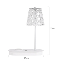 Lampe de bureau LED avec chargeur sans fil Moderne lumière chaude étape luminosité acrylique abat-jour transparent RVB couleur changement décor