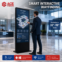 Support d'affichage publicitaire intelligent ACEVISION avec télécommande Wi-Fi pour allées de supermarchés