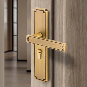 New Chinese Style All Copper Door Lock Lever Handle For Wooden Doors Durable Design - Product Image 2
