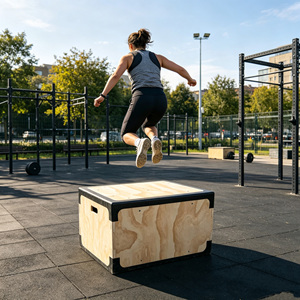 Caja Pliométrica de Madera Reforzada, Caja de Salto Pliométrica Profesional 3 en 1, Antideslizante, Resistente, para Crossfit y Gimnasio en Casa - Product Image 1