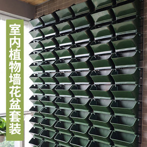 <span class=keywords><strong>Pot</strong></span> de planteur mural en plastique, 3 pièces, bande verticale, forme ronde, pour jardin intérieur - Product Image 4