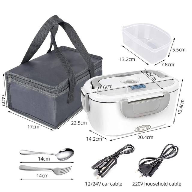Custom 12v 24v 110v 220v Stainless Steel Heated Electric Lunch Box Bento Lunch Boxes for Office Car Truck Electric Lunch Box