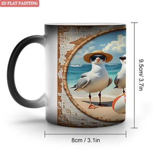 Mug en céramique noir givré de 11 oz, couleur changeante activée par la chaleur, tasse personnalisée - Product Image 1
