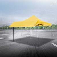 Carpa Publicitaria Extensible 3x3 de Poliéster Impermeable, Plegable, con Protección Solar en las Cuatro Esquinas, para Interiores/Exteriores, Negocios, Campamentos, con Logotipo
