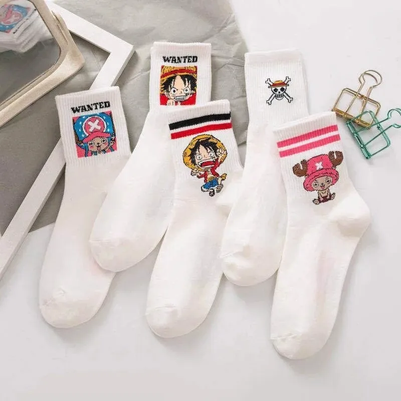 Sock for Woman Adult Casual Ladies Soft Sox Luffy Chopper Creative Socks Cotton Spring Girls Trendy Cute Calcetines socks