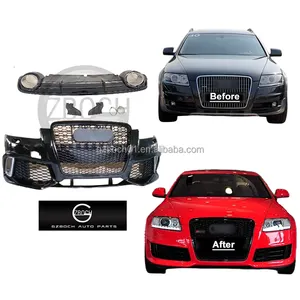 Kit de corpo Preço favorável para 2005-2012 Audi A6 modificado para RS6 Body kit pára-choques dianteiro lábio traseiro