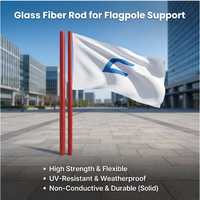 Mât de drapeau résistant aux intempéries, flexible, léger, résistant aux UV, non conducteur, durable, solide, longueur personnalisable, découpe sur mesure