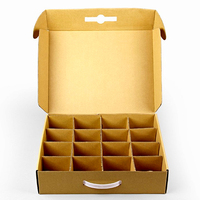 Boîte en carton ondulé pliable avec compartiments divisés, impression de logo sur papier chinois, recyclable, séparateur personnalisé
