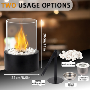<span class=keywords><strong>Chimenea</strong></span> <span class=keywords><strong>de</strong></span> Etanol <span class=keywords><strong>de</strong></span> Mesa Redonda Negra con Piedras, <span class=keywords><strong>Chimenea</strong></span> <span class=keywords><strong>de</strong></span> Bioetanol sin Ventilación (Envío Gratuito) - Product Image 2