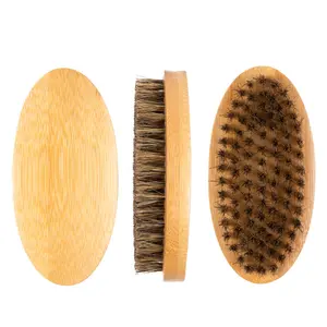 Высококачественная Мужская бамбуковая щетка для бороды с щетиной из 100% бусов, хит продаж